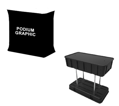 Curve Tension Fabric Display-Podium