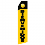 Black Yellow Bienvenidos Econo Stock Flag