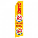 Burger King 24 HR Drive Thru Logo Econo Stock Flag