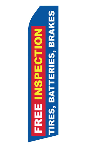 Free Inspection for Tires Brakes Batteries Econo Stock Flag