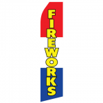 Red, White, and Blue Fireworks Econo Stock Flag