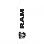 White Ram Logo Econo Stock Flag