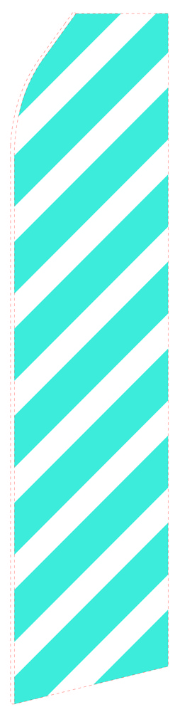 Wide Cyan Ribbon Econo Stock Flag