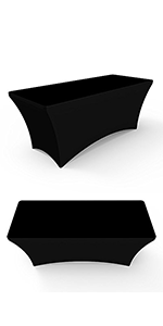 Solid Black Stretch Table Covers